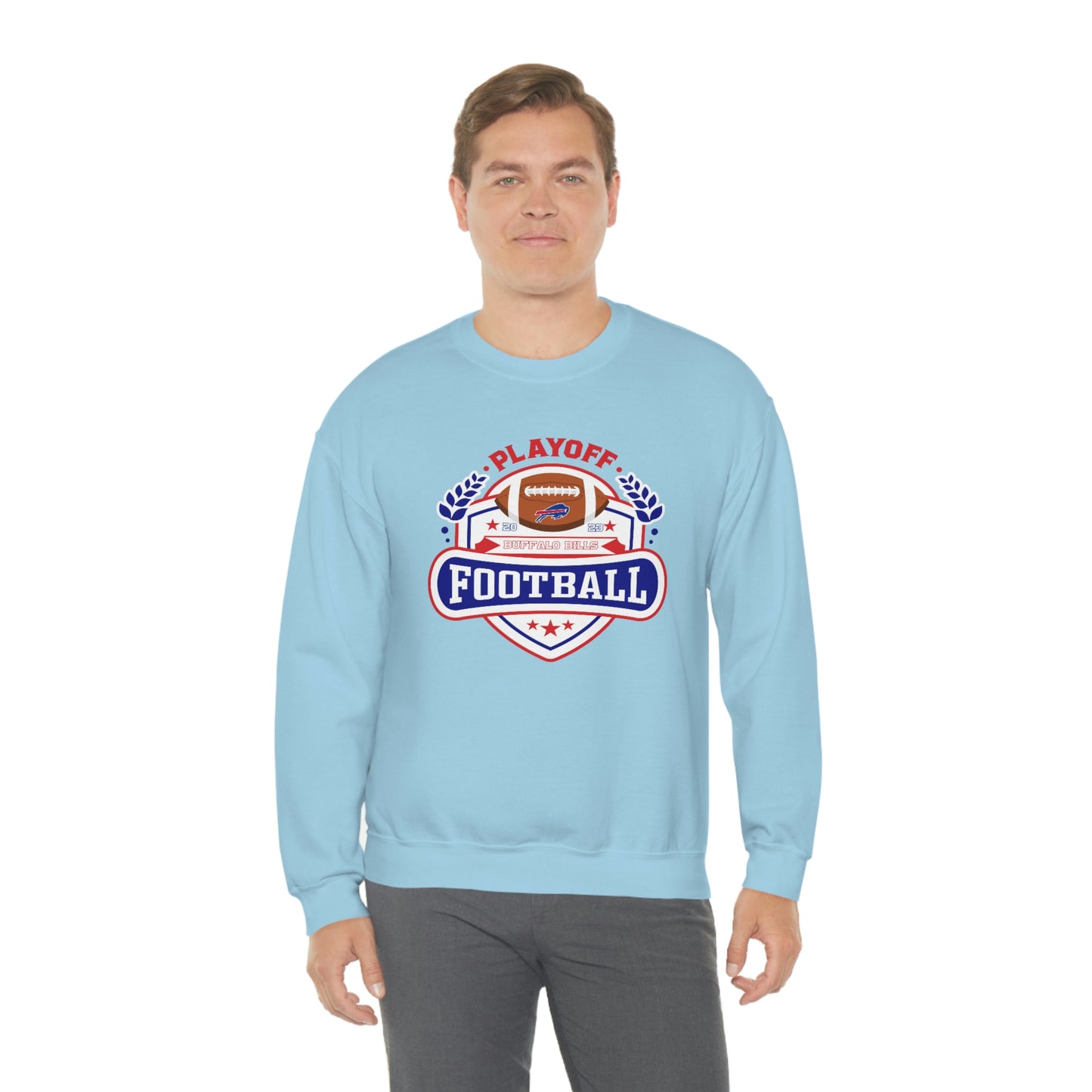 2023 Bufalo Football Playoffs Buffalo Bills Logo Crewneck Sweatshirt