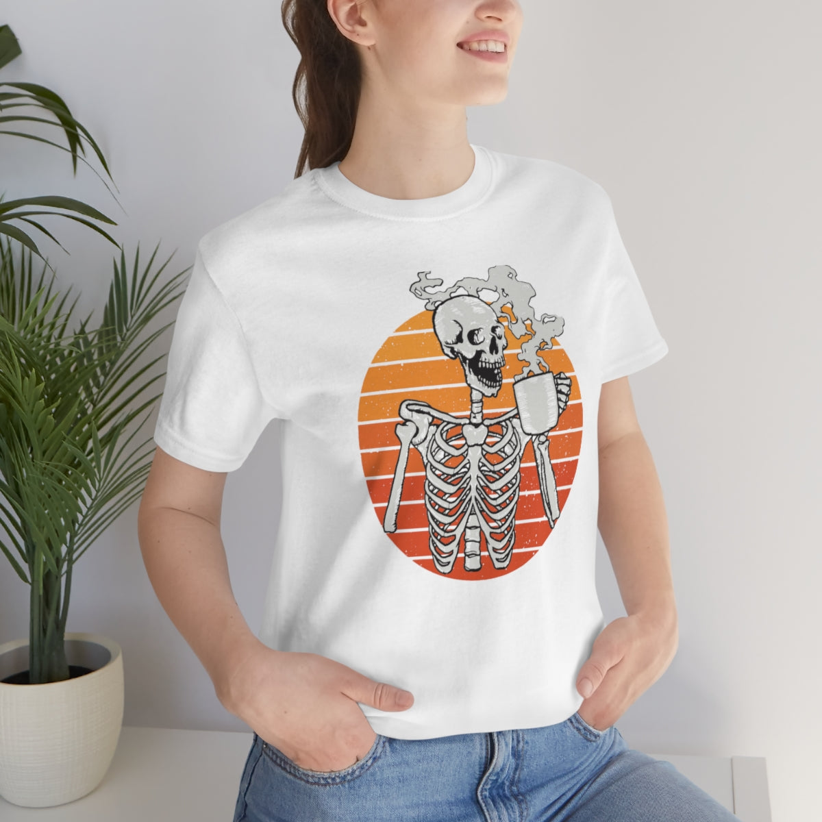 Dead Inside but Caffeinated Skeleton Halloween TShirt