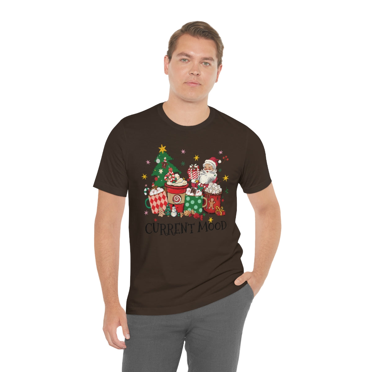 Current Mood Retro Christmas Santa Tshirt