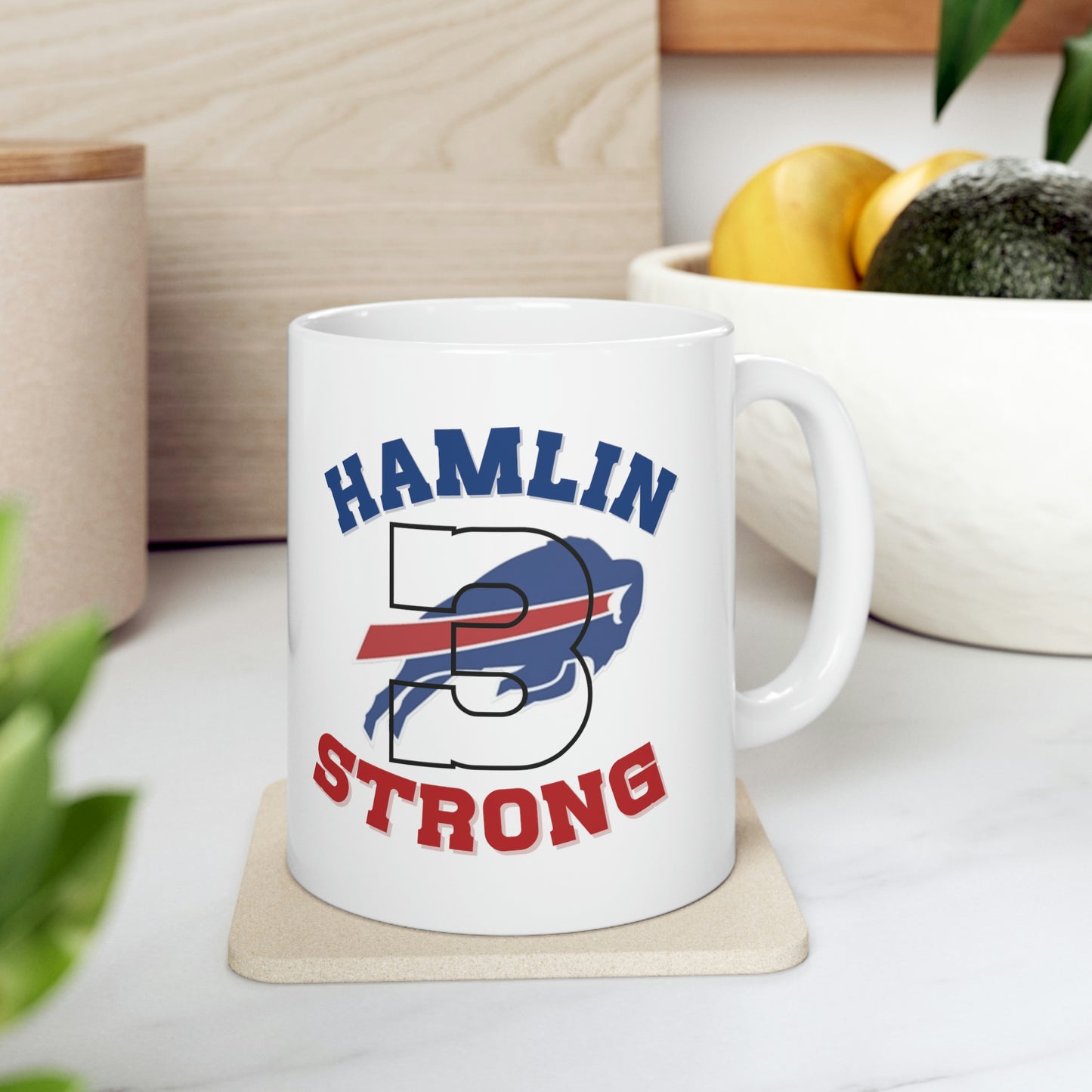 Hamlin Strong #3 Buffalo Bills Logo Damar Hamlin Support Ceramic Mug 11oz