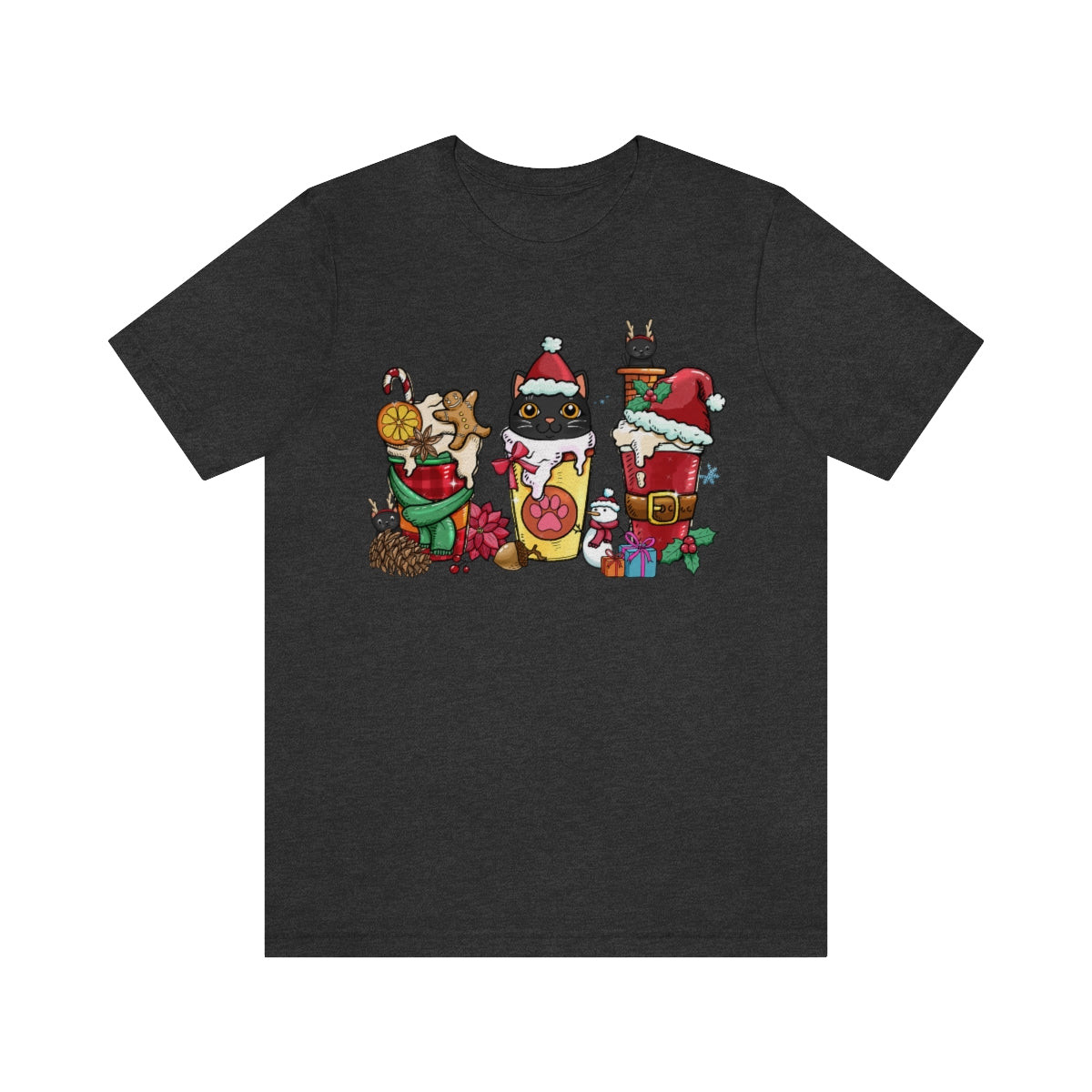 Black Cat Christmas Coffee Xmas Tshirt