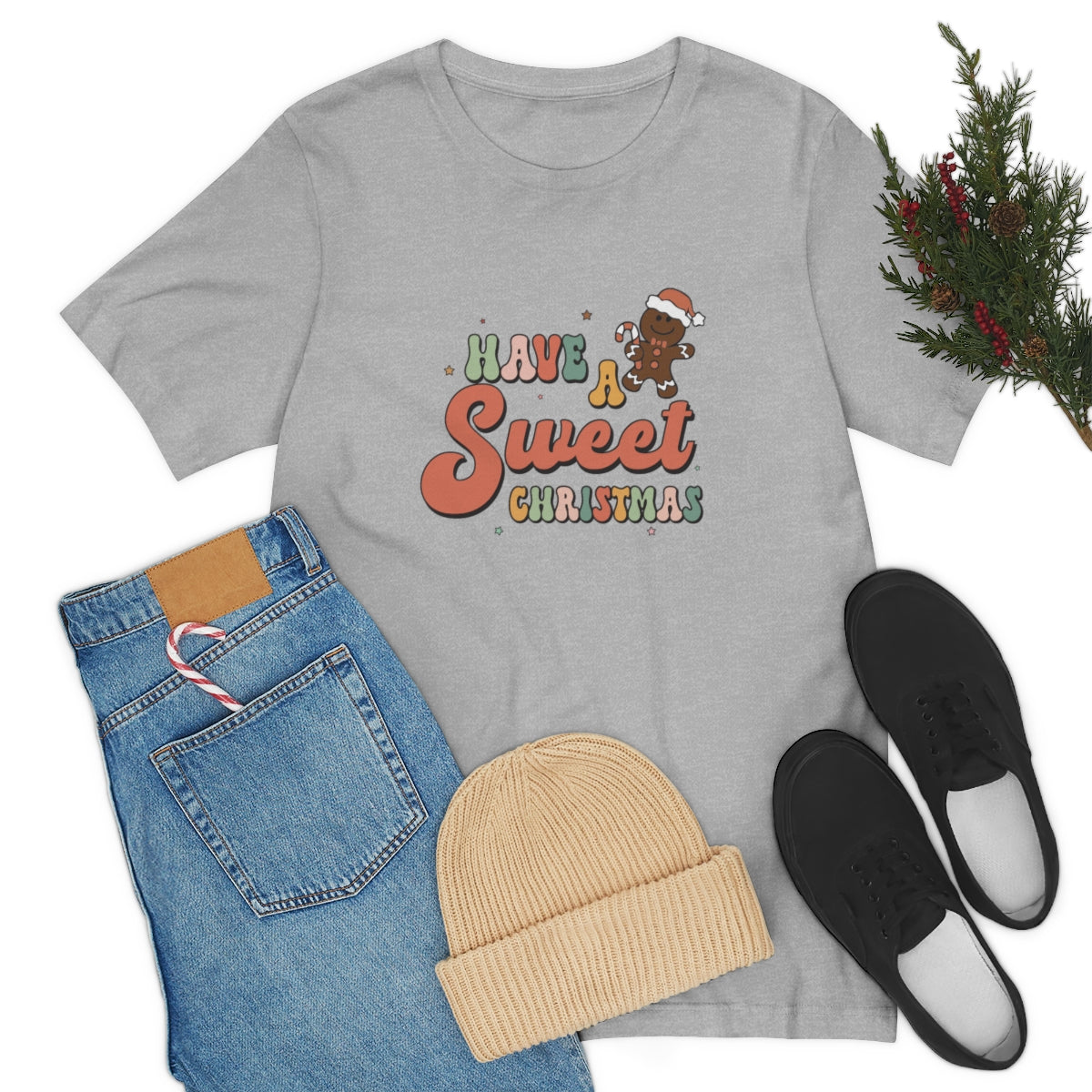 Have a Sweet Christmas Gingerbread Retro Tshirt