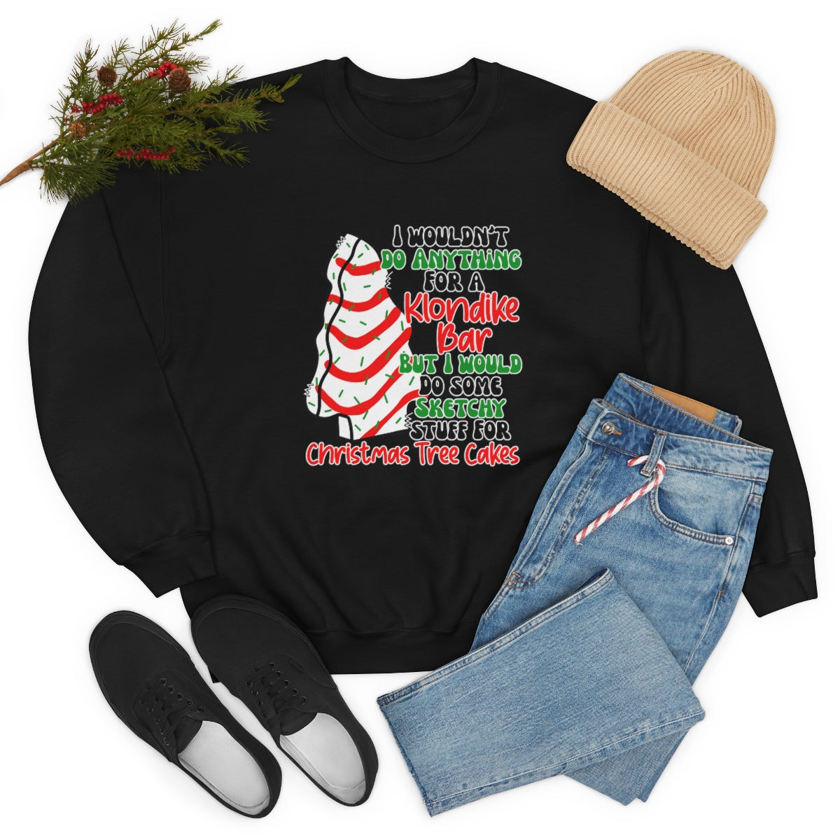 Tasty Christmas Cake Xmas Holiday Sweatshirt