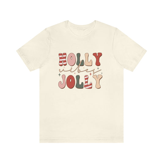 Holly Jolly Vibes Retro Christmas Tshirt