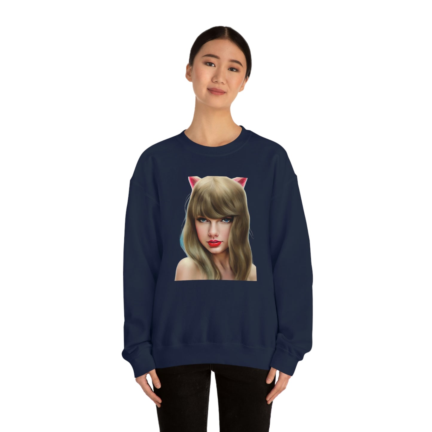 Taylor Swift Cat Ears T Swift Taylor Swift Merch Fan Swifty Gift Crewneck Sweatshirt