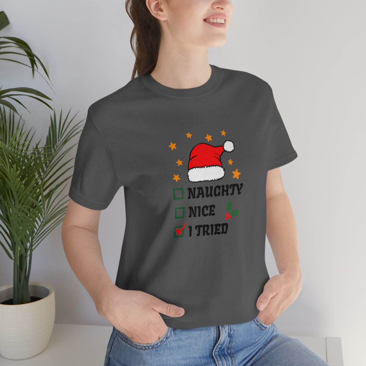 Naughty Nice I Tried Christmas Tshirt