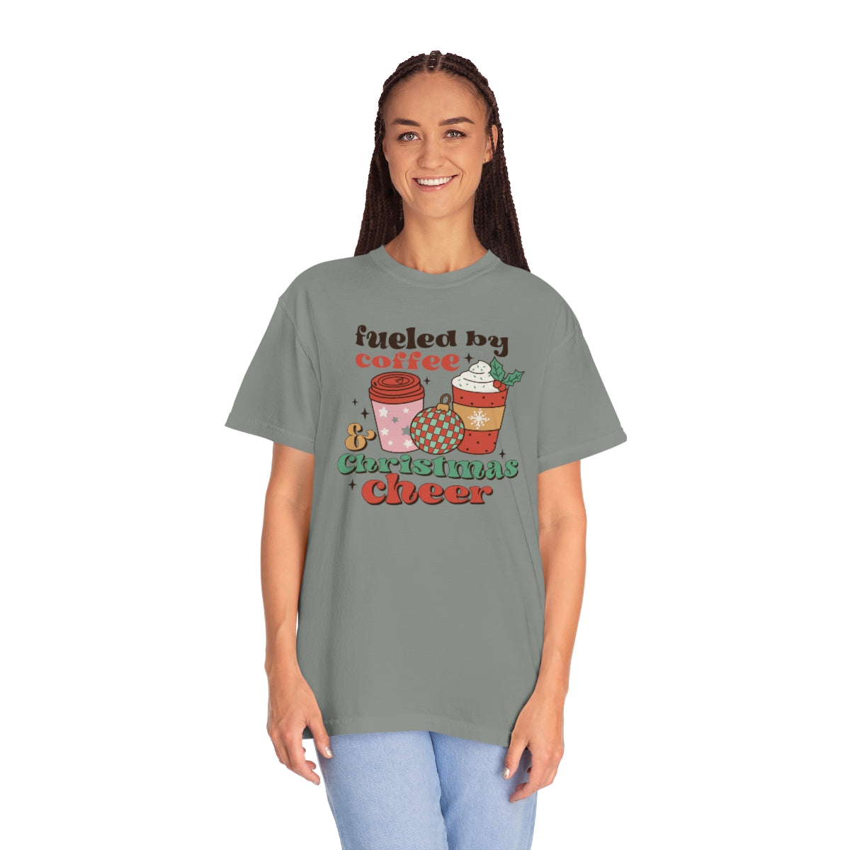 Fueled by Coffee and Christmas Cheer Retro Xmas TShirt