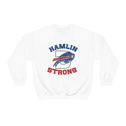 Hamlin Strong #3 Damar Hamlin Buffalo Bills Logo Crewneck Sweatshirt