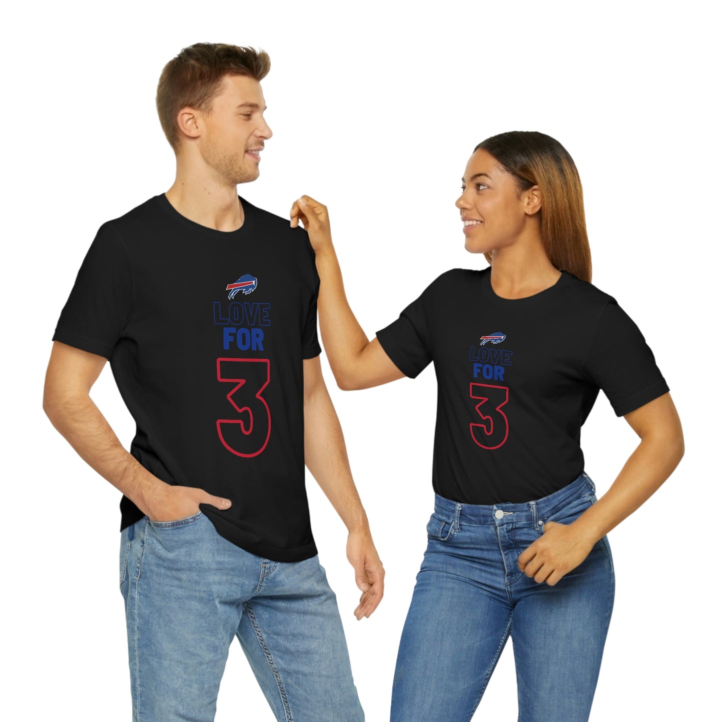 Love for #3 Damar Hamlin Supporter Unisex Jersey Short Sleeve Tee