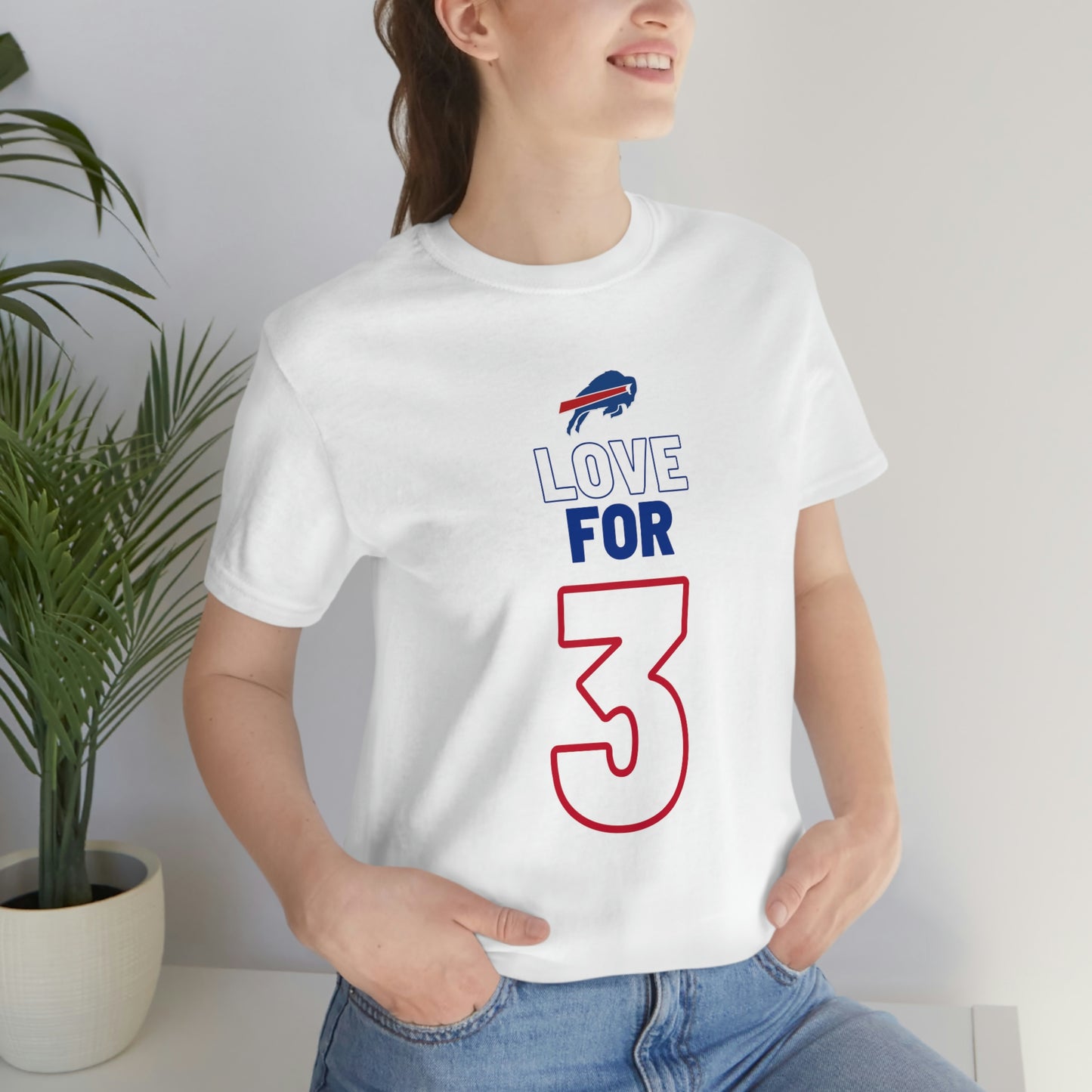 Love for #3 Damar Hamlin Supporter Unisex Jersey Short Sleeve Tee