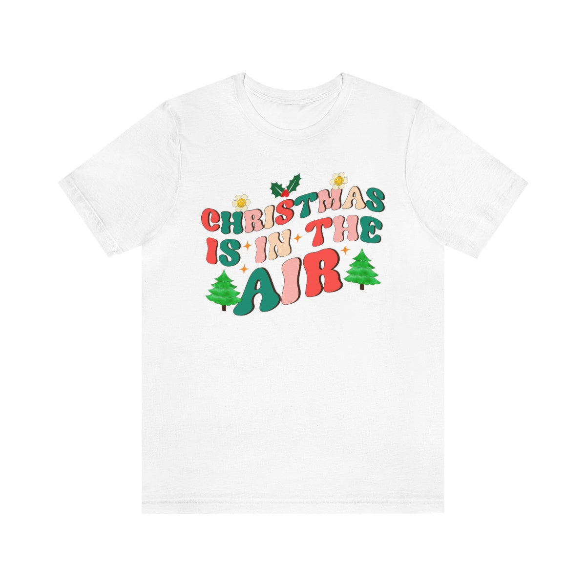 Retro Christmas is in the Air Cute Xmas Trees Holiday Tshirt