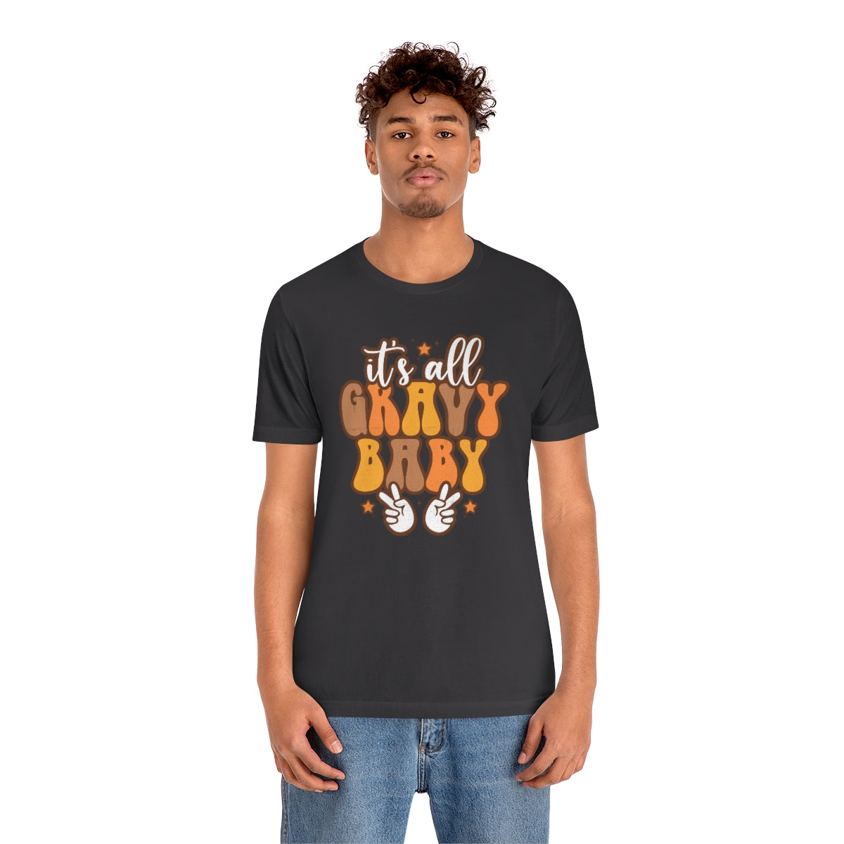 It's All Gravy Baby Thanksgiving Teeshirt on Unisex Jersey Short Sleeve Tee