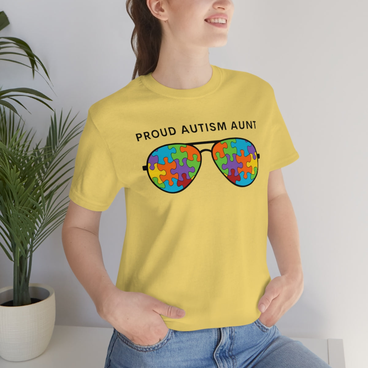 Proud Autism Aunt Sunglasses Tshirt