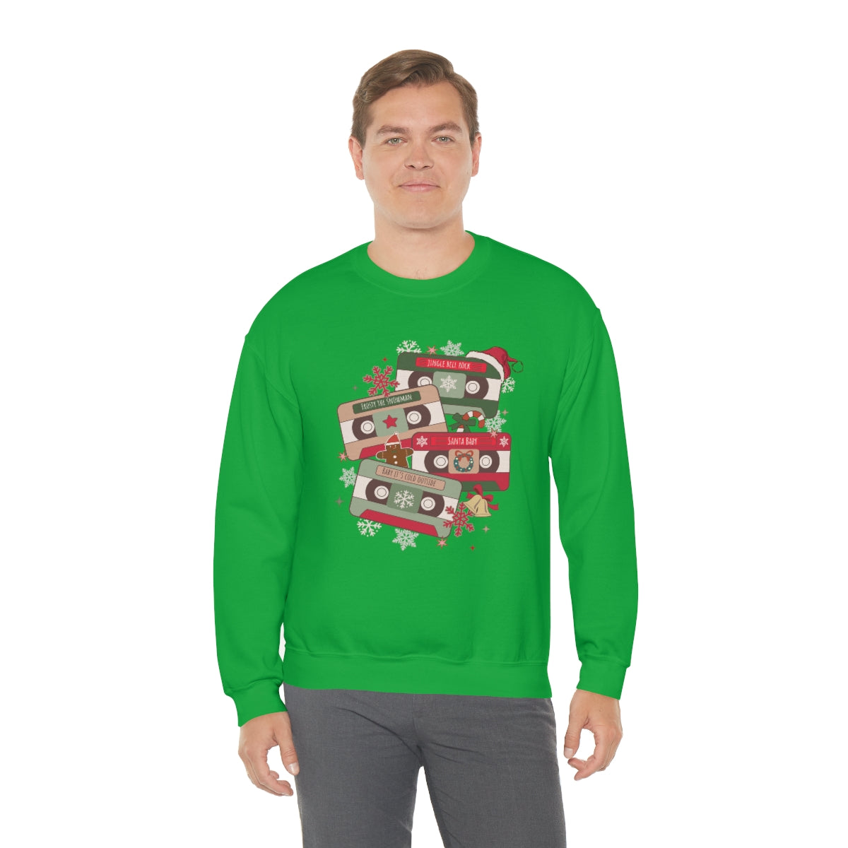 Retro Cassette Christmas Music Sweatshirt