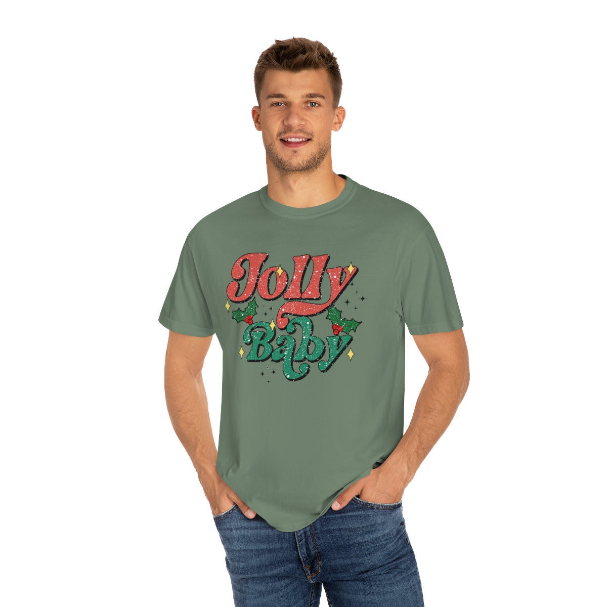 Jolly Baby Groovy Lettering Retro Christmas TeeShirt