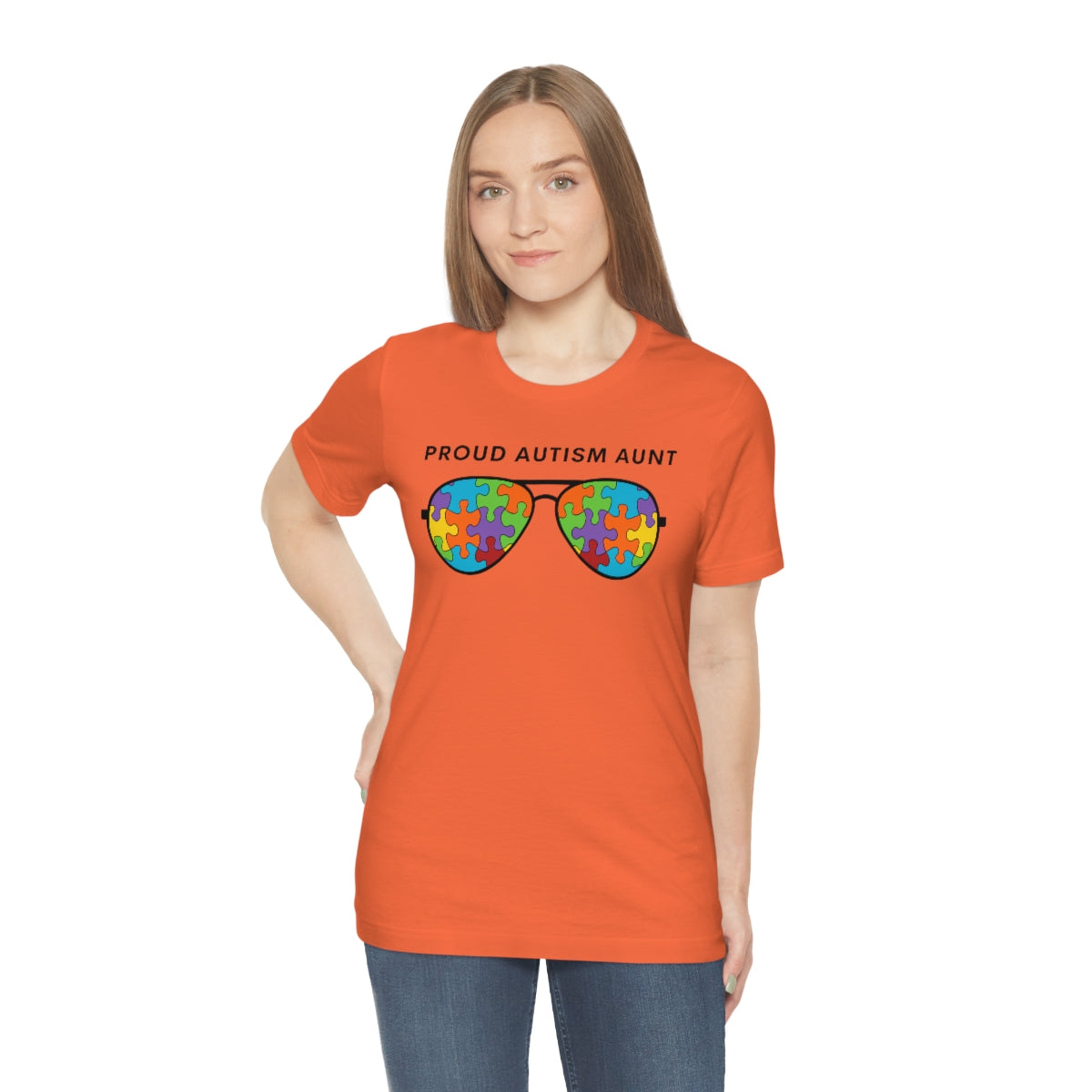 Proud Autism Aunt Sunglasses Tshirt