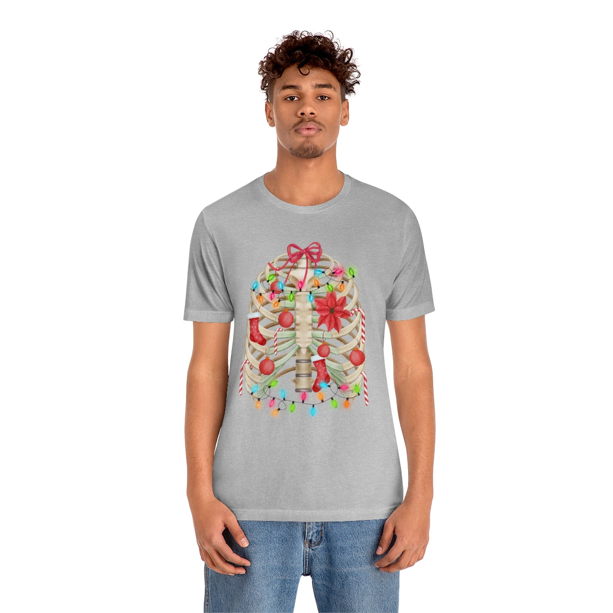 Skeleton Ribcage with Christmas Lights Tshirt