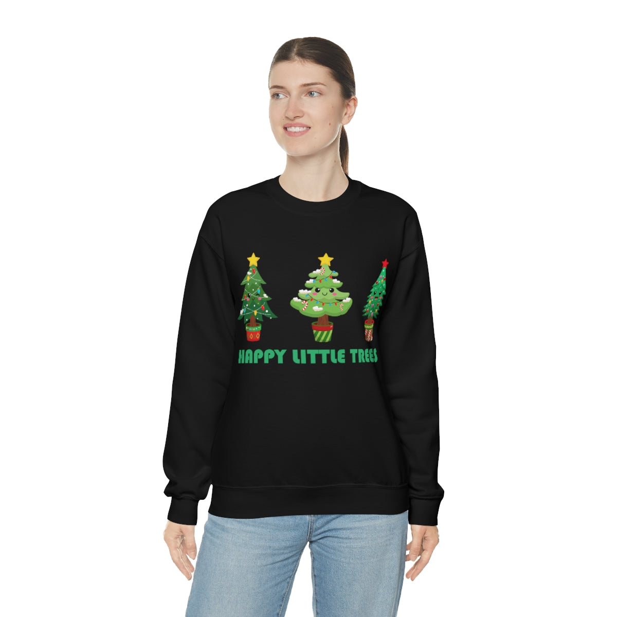 Cute Happy Little Christmas Xmas Trees Sweatshirt