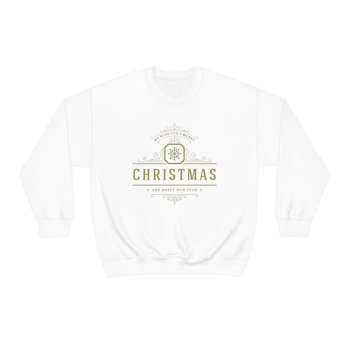 Wish You a Merry Christmas Snowflake Gold Sweatshirt