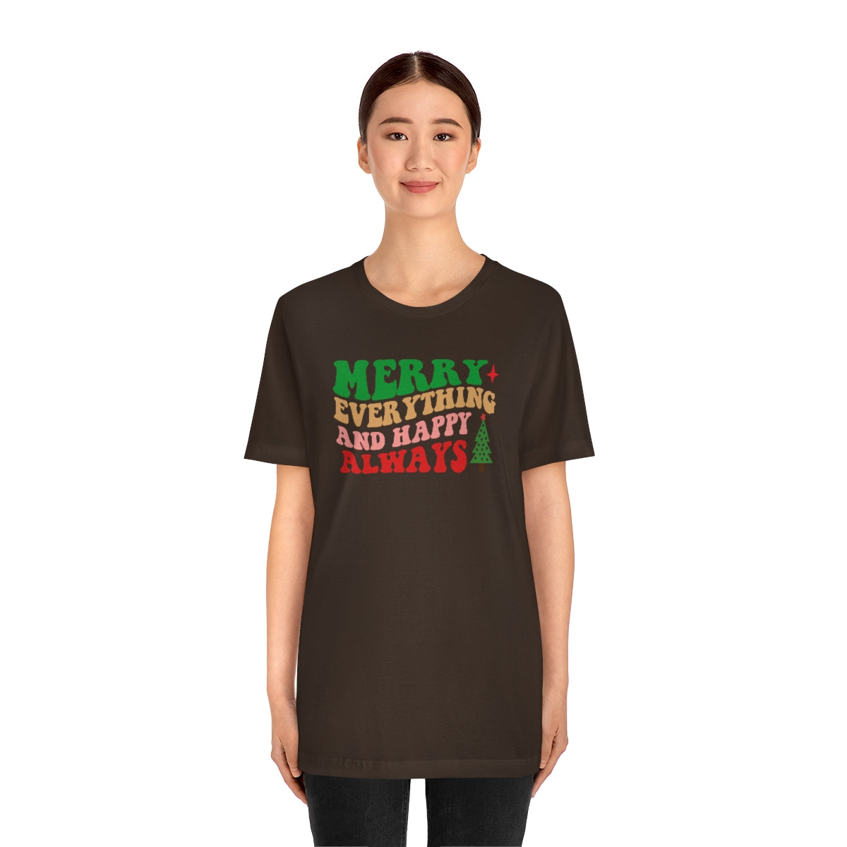 Merry Everything Retro Lettering Christmas Tshirt