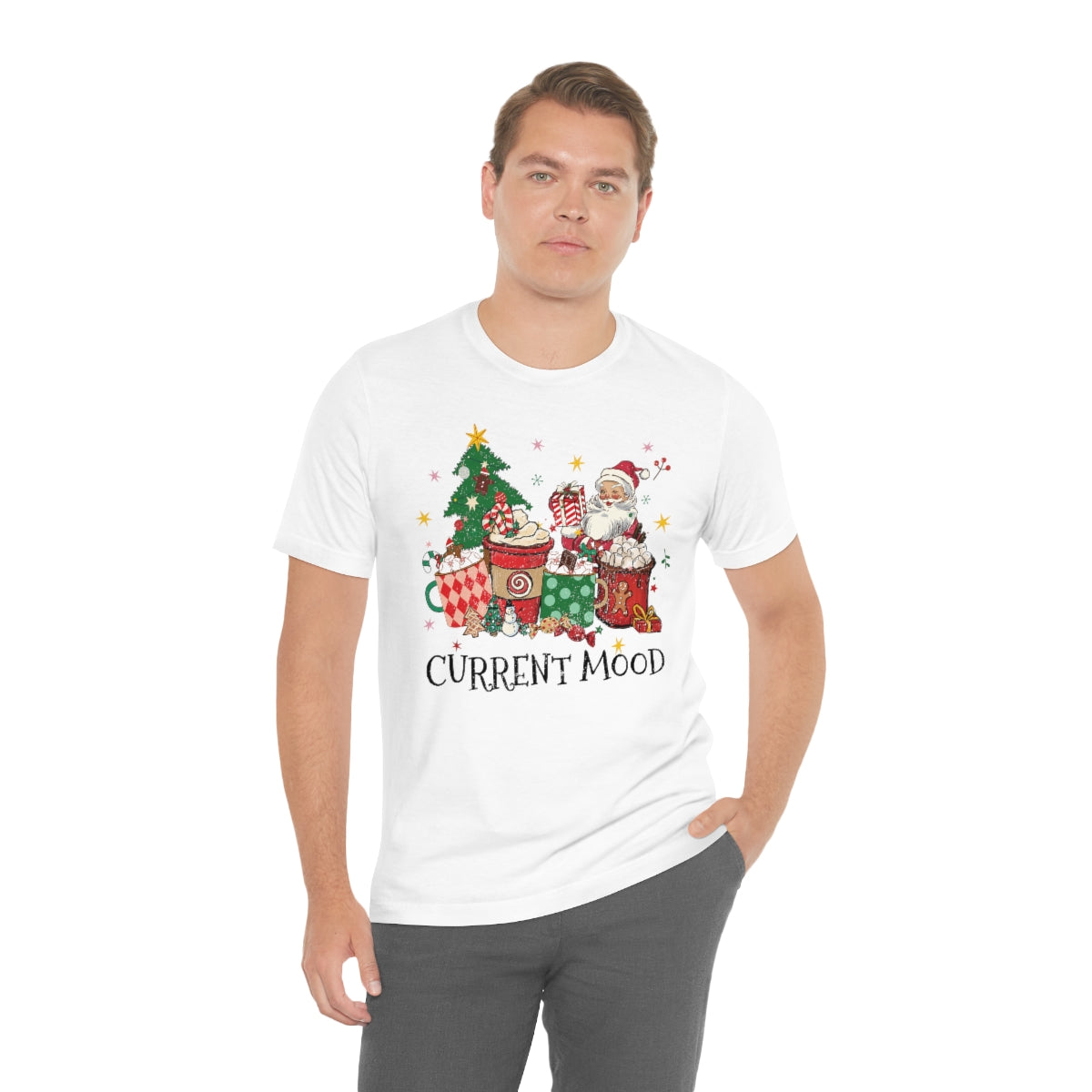 Current Mood Retro Christmas Santa Tshirt