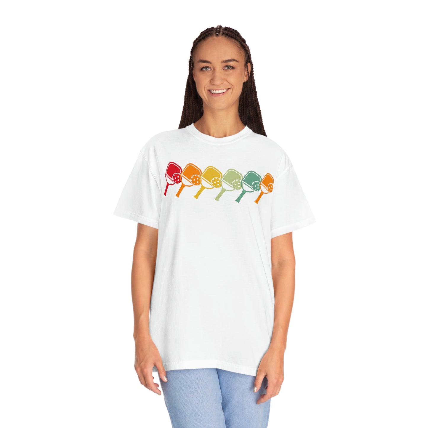 Rainbow Retro Pickleball Tshirt