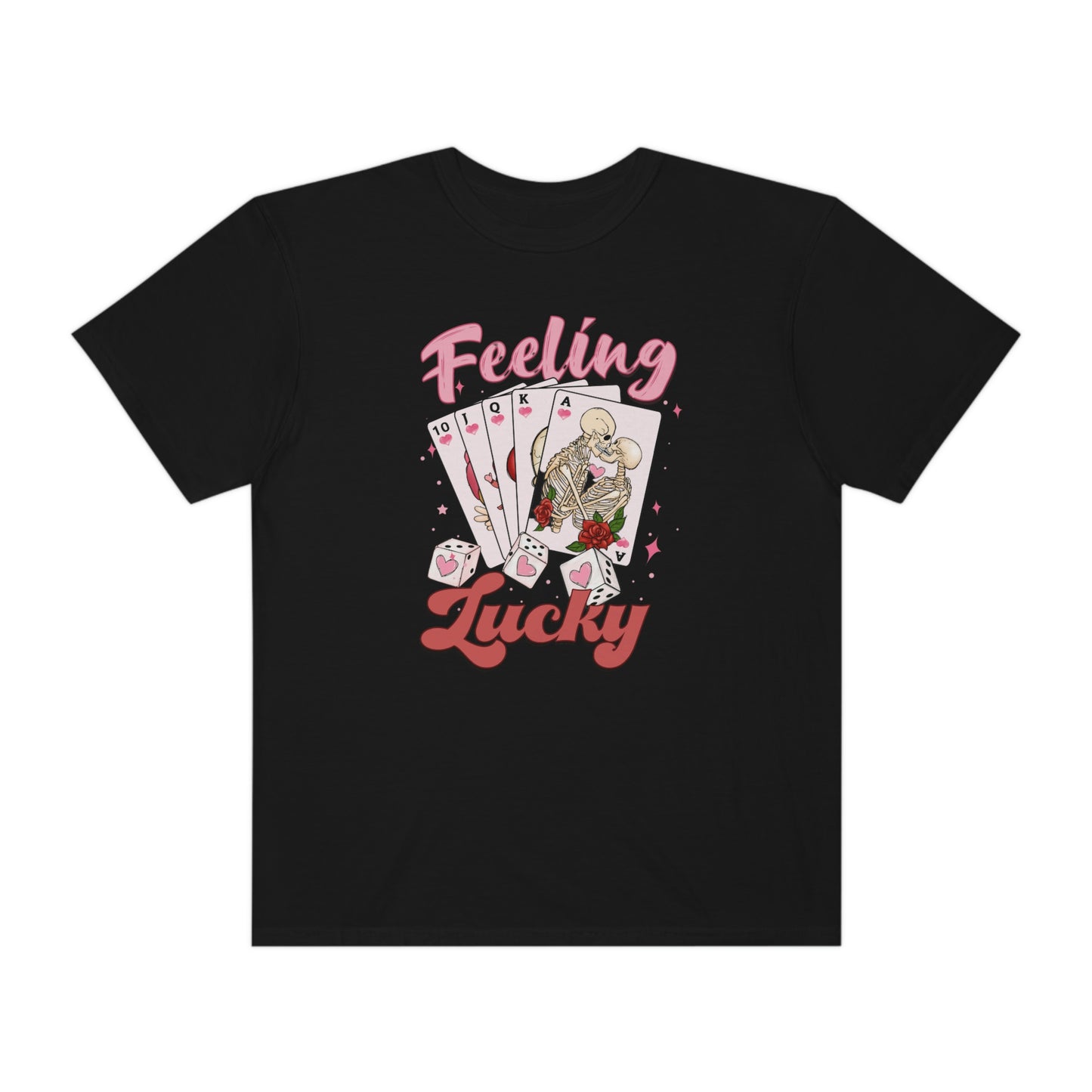 Feeling Lucky Skeleton Playing Cards Premium Valentines Day Tshirt