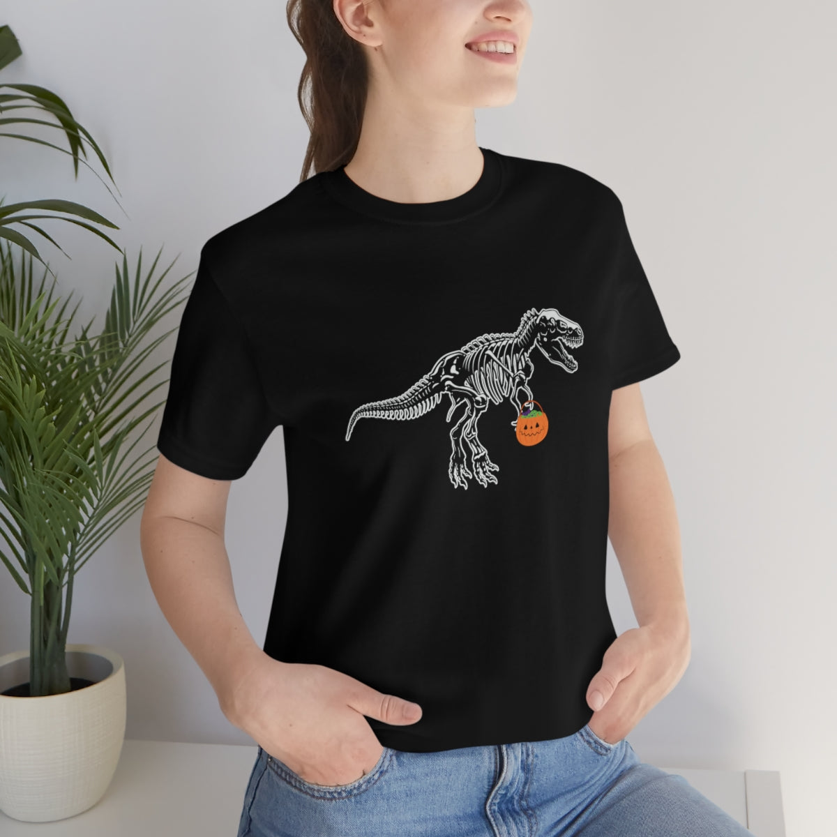 T-Rex and Pumpkin Halloween Trick or Treat T-Shirt