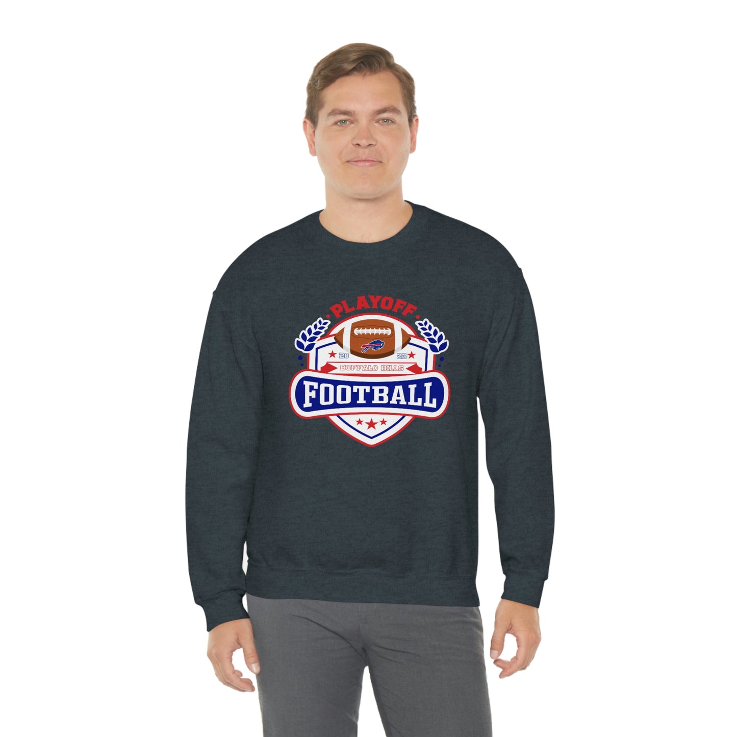 2023 Bufalo Football Playoffs Buffalo Bills Logo Crewneck Sweatshirt