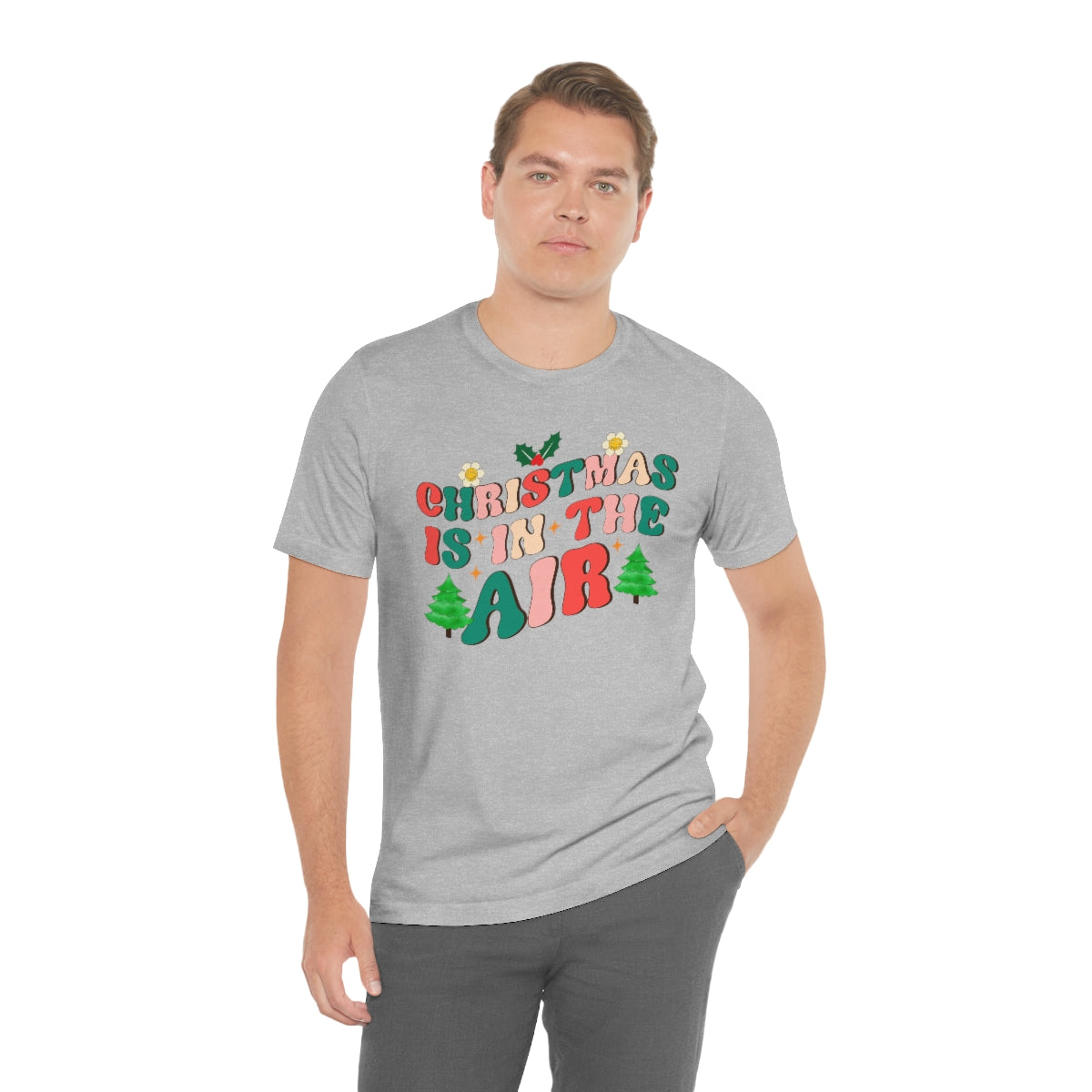 Retro Christmas is in the Air Cute Xmas Trees Holiday Tshirt