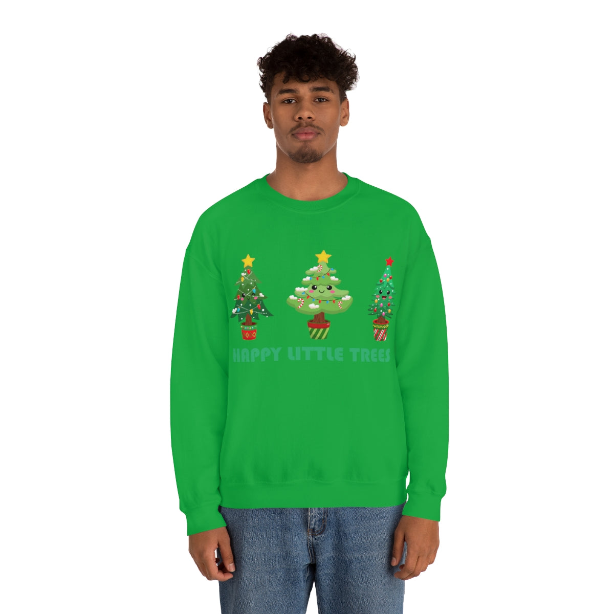 Cute Happy Little Christmas Xmas Trees Sweatshirt