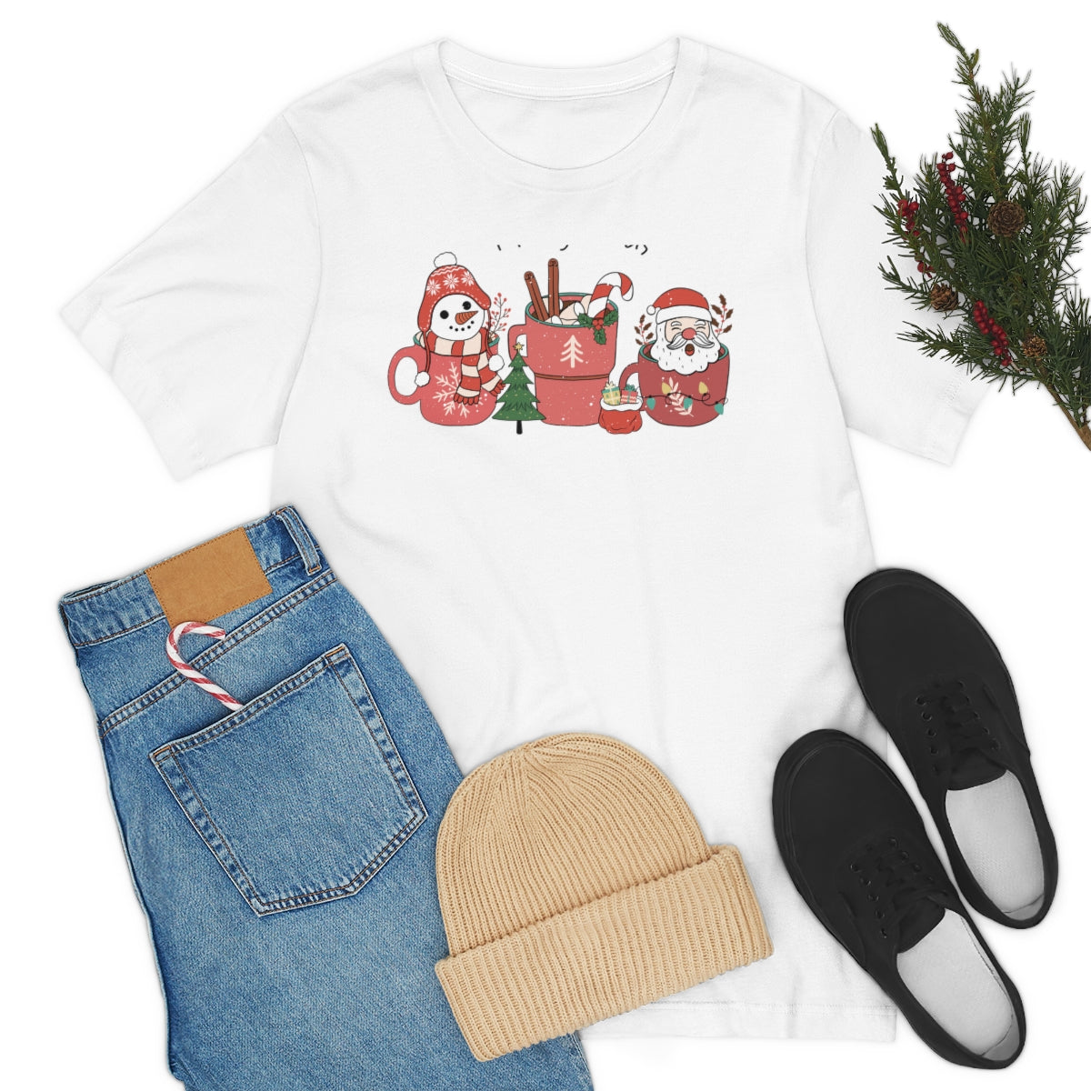 Merry Christmas Coffee Tshirt on Unisex Jersey Short Sleeve Tee