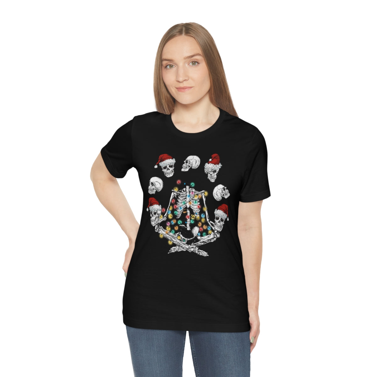 Yoga Skeleton Juggling Heads Christmas Tshirt