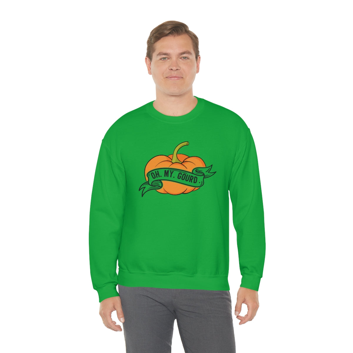 Oh My Gourd! Thanksgiving Pumpkin Sweatshirt Design on Unisex Heavy Blend™ Crewneck Sweatshirt