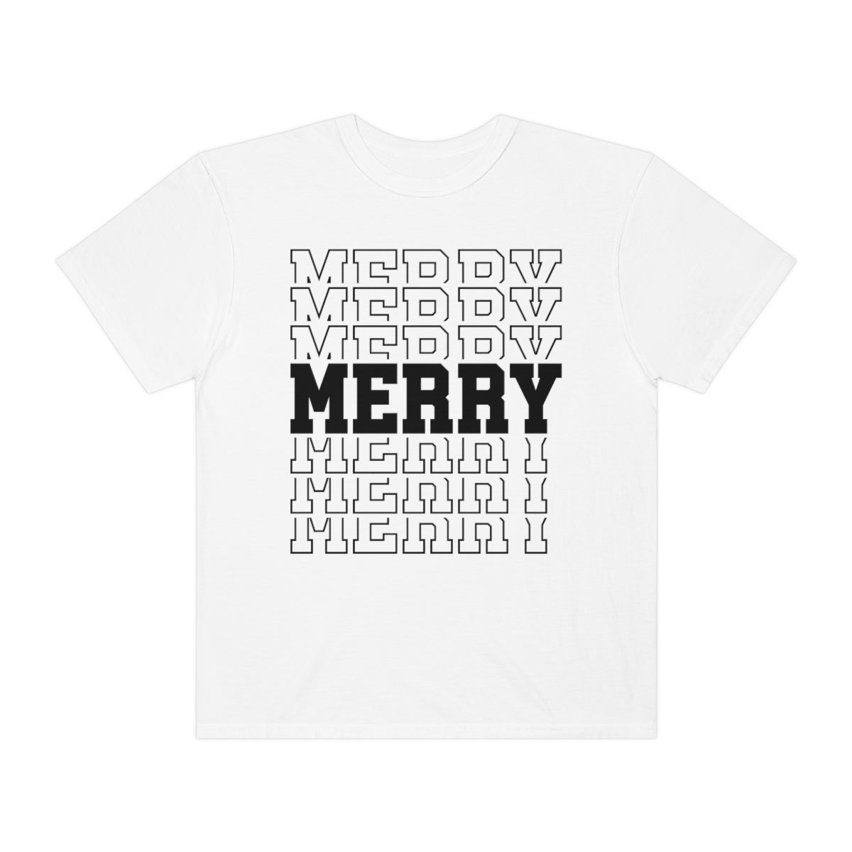 Merry Merry Merry Varsity Lettering Christmas Holiday Tshirt