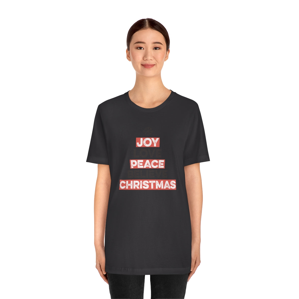 Joy Peace Believe Christmas Xmas Holiday Tshirt