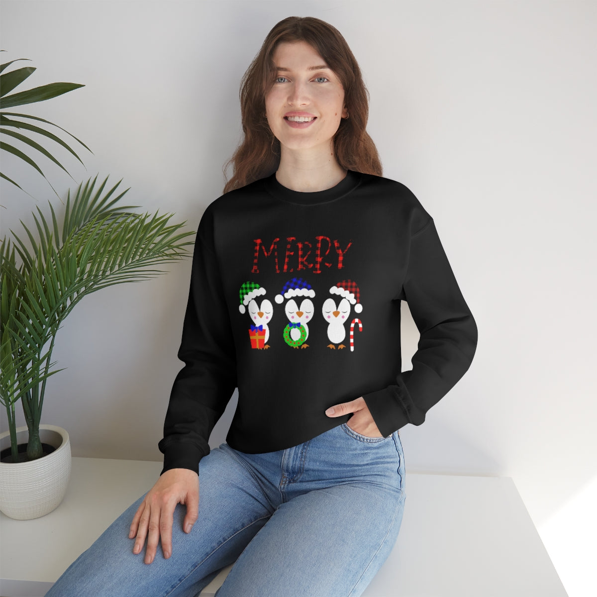 Merry Christmas Cute Penguins Xmas Holiday Sweatshirt