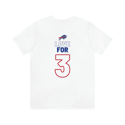 Love for Damar Hamlin Buffalo Bills Hamlin Strong Love for #3 Unisex Jersey Short Sleeve Tee