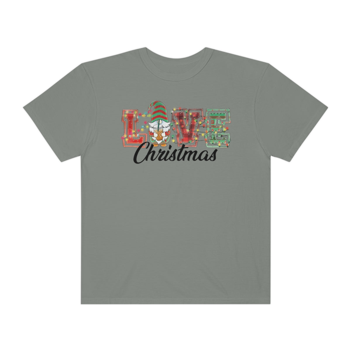 Love Christmas Cute Gnome Lights Christmas Tshirt