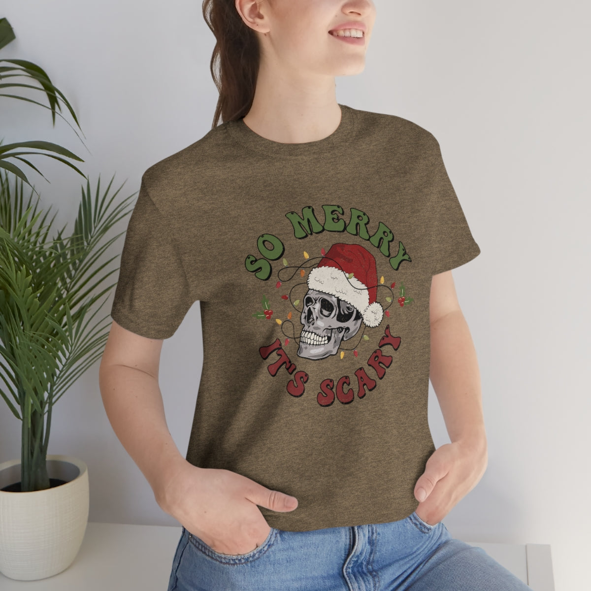 So Merry its Scary Skeleton Christmas Holiday Tshirt