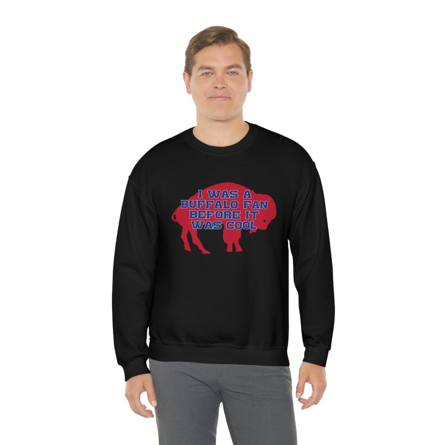 I Was a Buffalo Fan Before it was Cool Retro Red Logo Bills Mafia Football Crewneck Sweatshirt