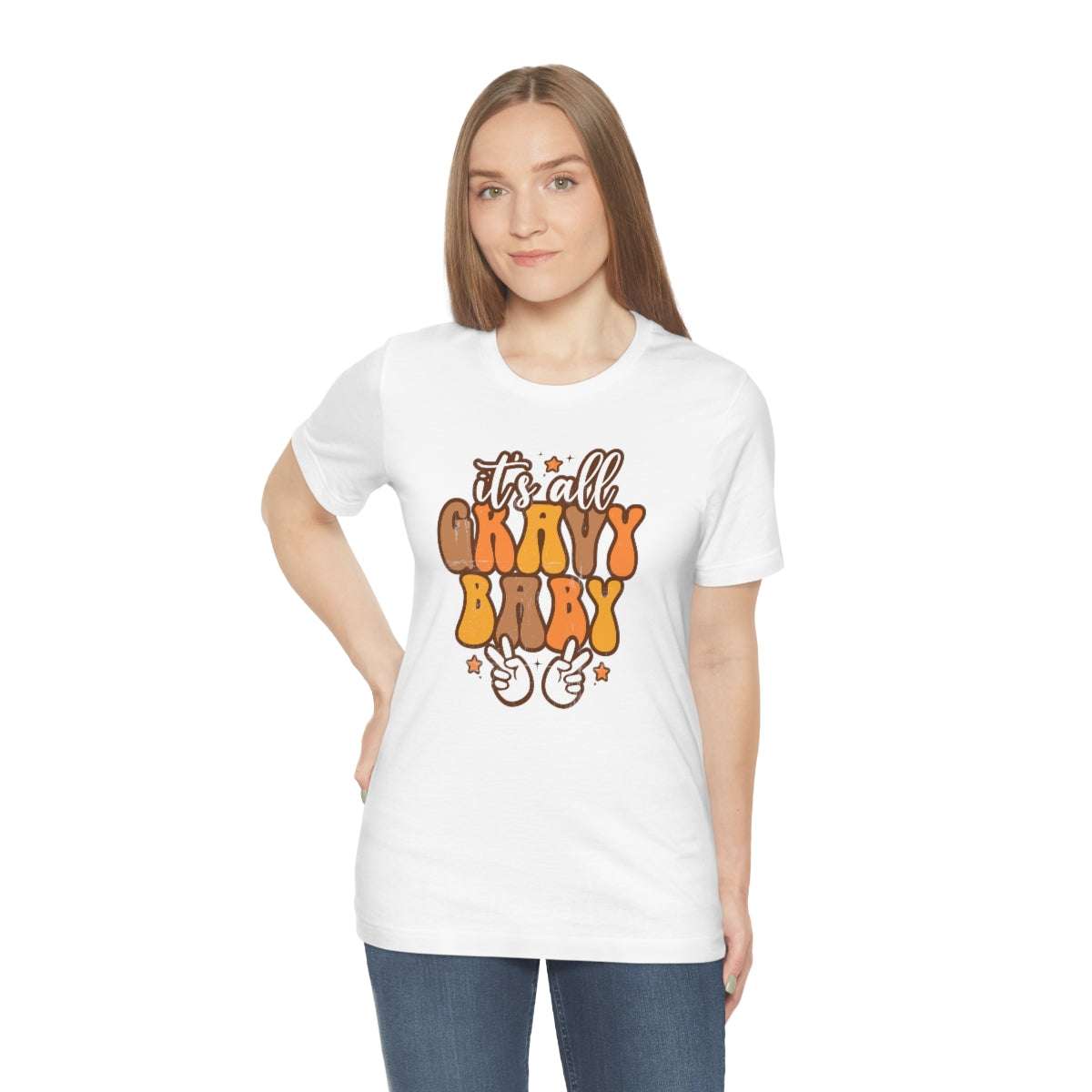 It's All Gravy Baby Thanksgiving Teeshirt on Unisex Jersey Short Sleeve Tee