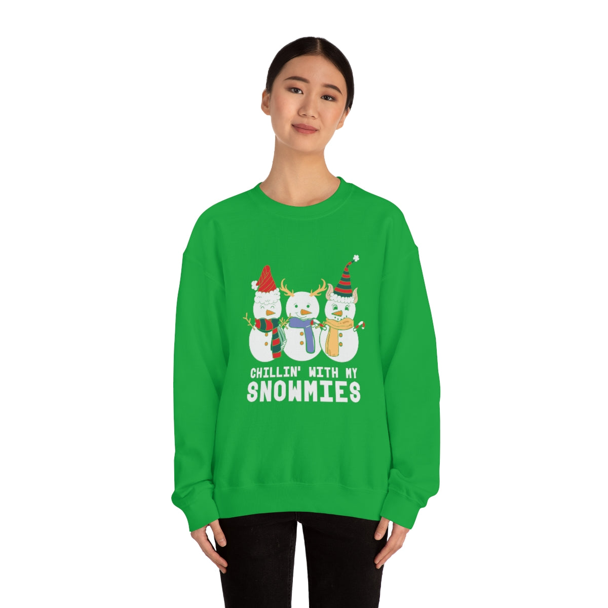 Chillin With My Snowmies Cute Snowman Christmas Sweatshirt