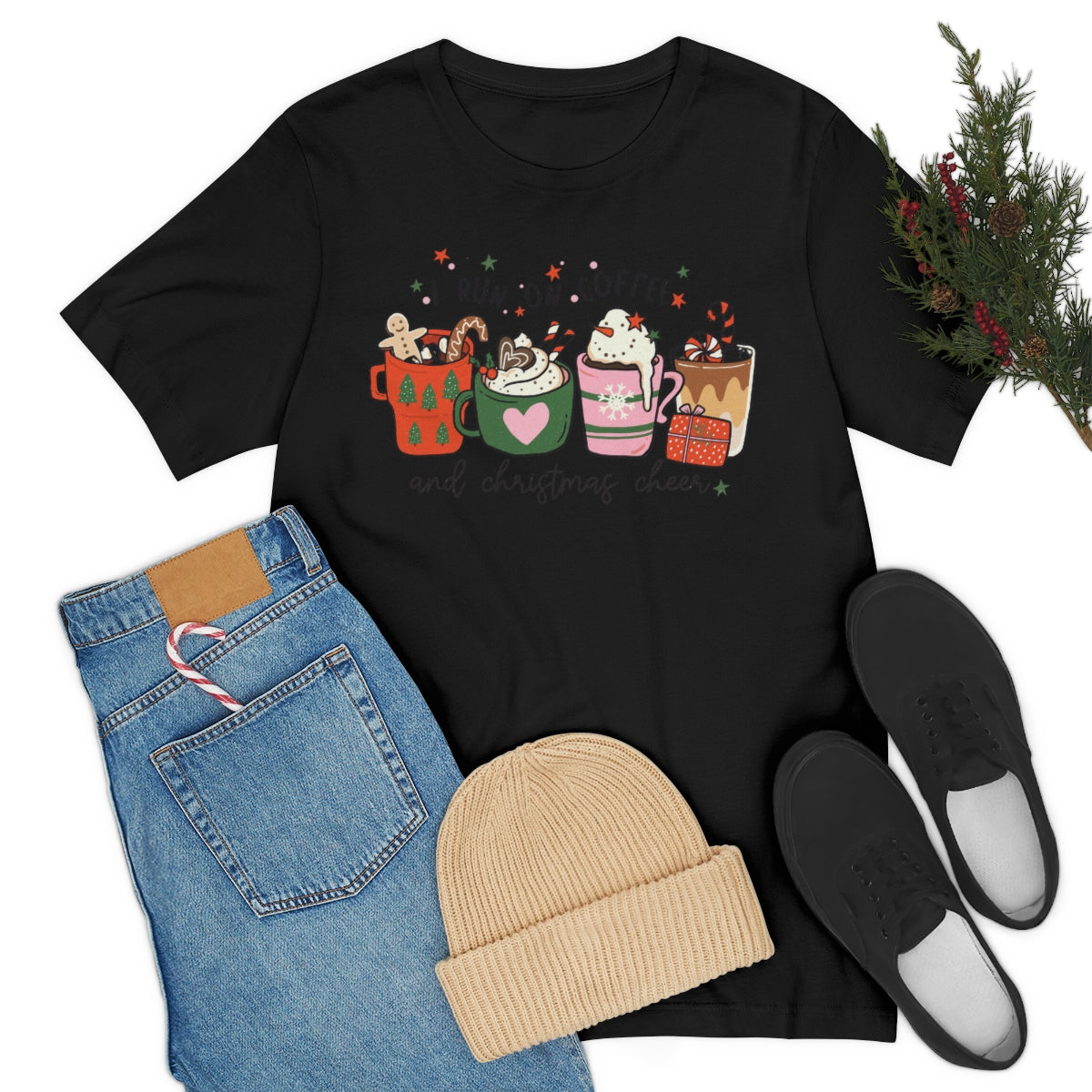 I Run On Coffee & Christmas Cheer Tshirt