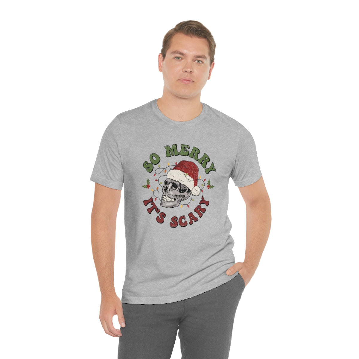 So Merry its Scary Skeleton Christmas Holiday Tshirt