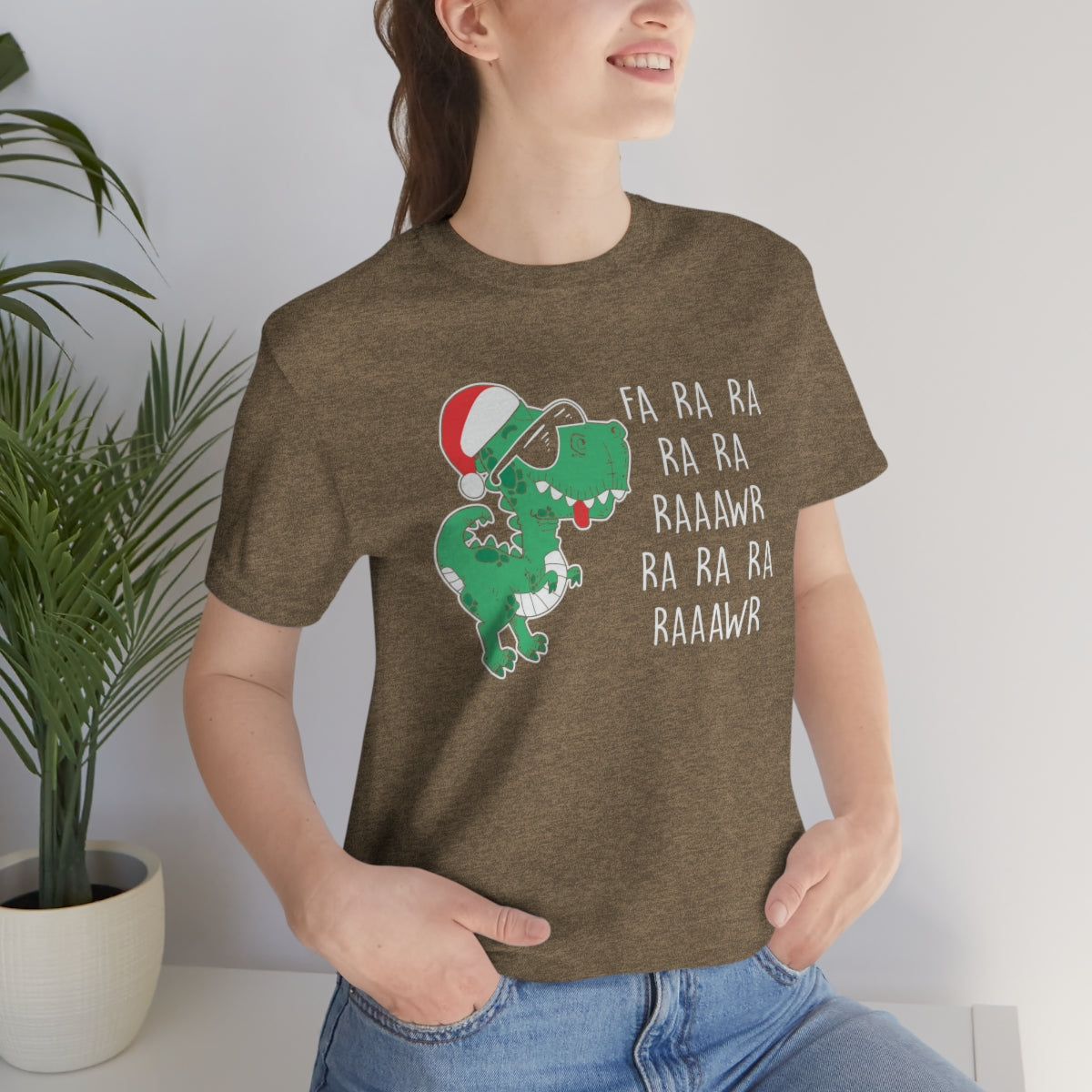 Fa Ra Ra Ra Ra Rawr Cute Dino Christmas Funny Tshirt