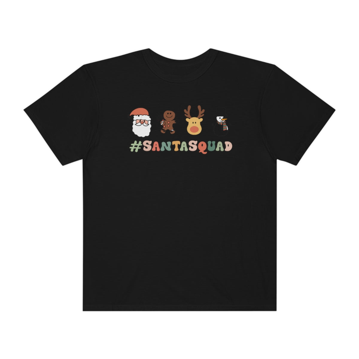 #santasquad Cute Retro Santa Reindeer Snowman Christmas Tshirt