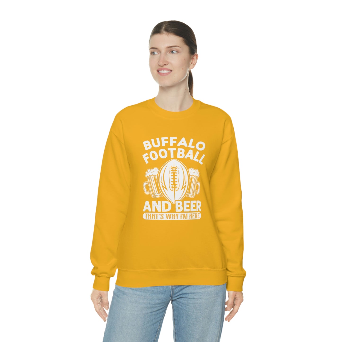 Buffalo Football & Beer Is Why I'm Here Crewneck Sweatshirt