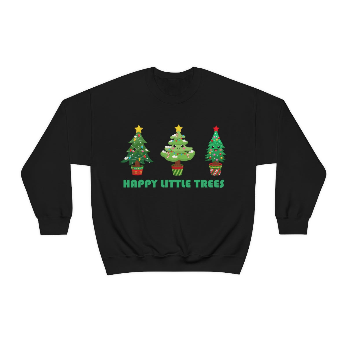 Cute Happy Little Christmas Xmas Trees Sweatshirt