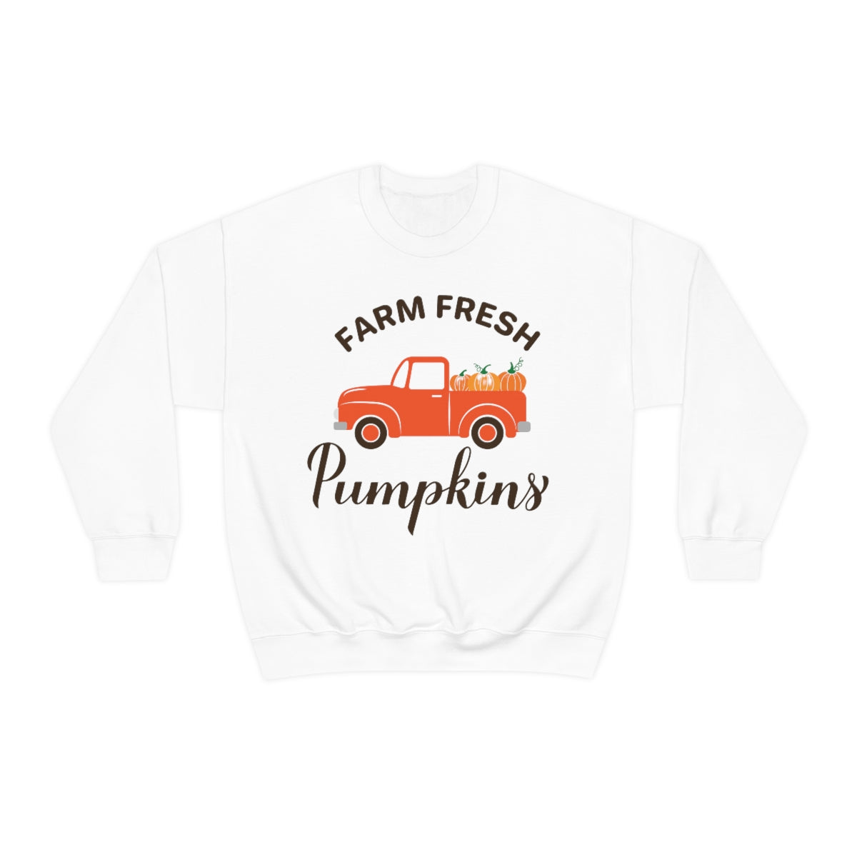 Farm Fresh Pumpkin Sweatshirt, Halloween Crewneck Sweatshirt, Halloween Sweater, Spooky Season, Fall Theme on Unisex Heavy Blend™ Crewneck Sweatshirt